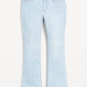 Printed High-Waisted Flare-Leg Jeans for Girls