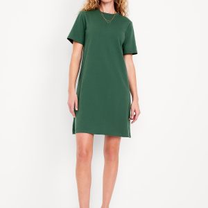 Vintage Crew-Neck Mini T-Shirt Dress