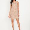 Printed Linen-Blend Mini Shift Dress
