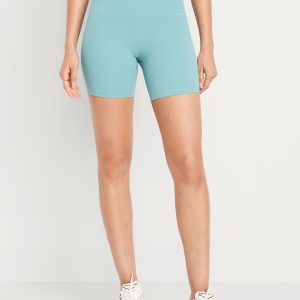 High-Waisted StudioSmooth Biker Shorts -- 6-inch inseam