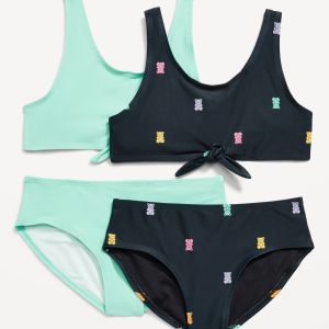 Tie-Front Bikini Swim Set for Girls