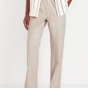 90's Straight Linen-Blend Pants