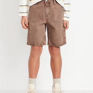 Knee Length Baggy Carpenter Jean Shorts for Boys