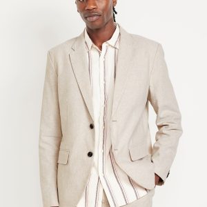 Linen-Blend Blazer