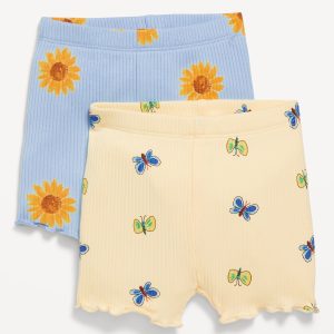 Rib-Knit Biker Shorts 2-Pack for Baby