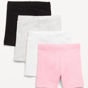 4-Pack Jersey-Knit Biker Shorts for Toddler Girls