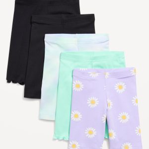 Long Biker Shorts Variety 5-Pack for Girls