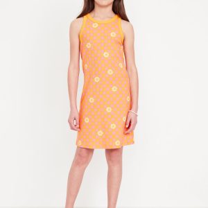 Printed Fitted Sleeveless Dress for Girls