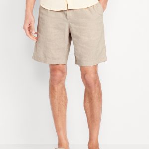 Linen-Blend Jogger Shorts -- 7-inch inseam