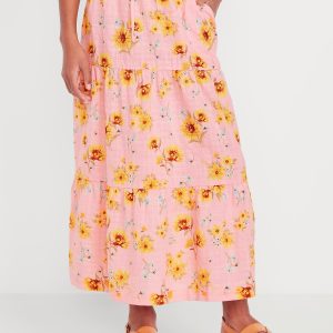 Tiered Swing Midi Skirt for Girls