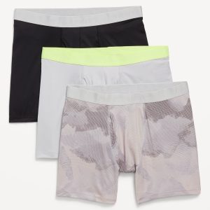Go-Dry Cool Performance Boxer-Brief Underwear 3-Pack -- 5-inch inseam