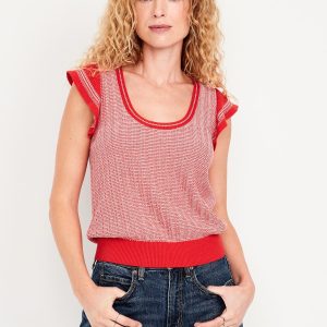 Flutter-Sleeve Sweater