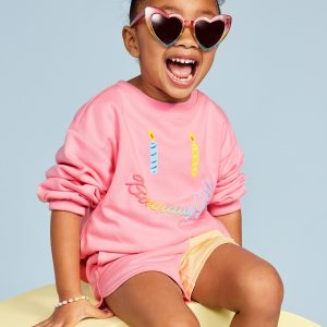 Birthday French-Terry Graphic Sweatshirt for Toddler Girls