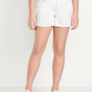 High-Waisted Frayed-Hem Jean Shorts for Girls