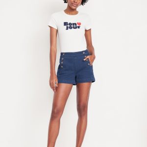 High-Waisted Mariner Shorts -- 3-inch inseam