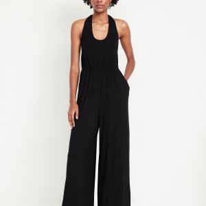 Waist-Defined Halter Jumpsuit