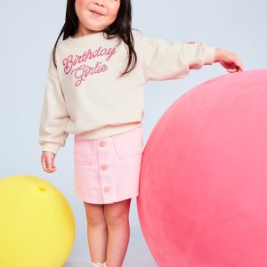 Birthday French-Terry Graphic Sweatshirt for Toddler Girls