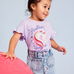 Birthday Graphic T-Shirt for Toddler Girls