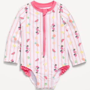 Disney© Minnie Mouse Zip-Front Rashguard One-Piece Swimsuit for Baby