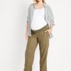 Maternity Rollover Waist Linen Pant