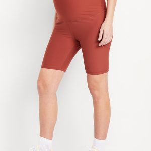 Maternity Full Panel PowerSoft Biker Shorts -- 8-inch inseam