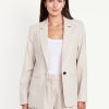 Taylor Fitted Linen-Blend Suit Blazer