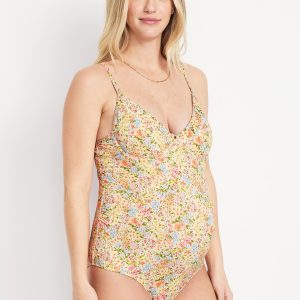 Maternity Textured One-Piece Balconette Swimsuit