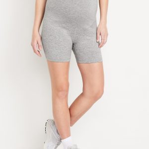 Maternity Full-Panel CloudComfy Biker Shorts -- 6-inch inseam