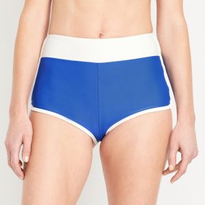 High-Waisted Matte Swim Shorts
