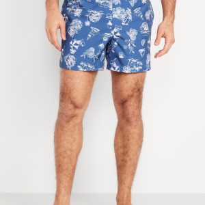 Printed Swim Trunks -- 5-inch inseam