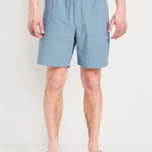 Linen-Blend Jogger Shorts -- 7-inch inseam