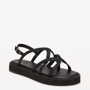 Braided Strap Platform Sandals for Women