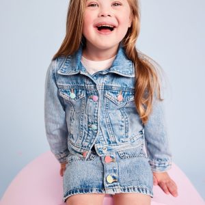 Cropped Trucker Jean Jacket for Toddler Girls