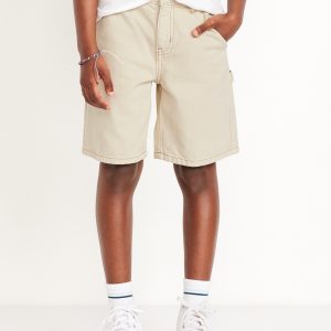 Knee Length Baggy Carpenter Jean Shorts for Boys