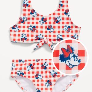 Licensed Graphic Tie-Front Bikini Swim Set for Girls
