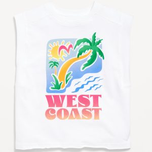 Sleeveless Muscle Graphic T-Shirt for Girls