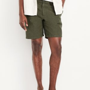 Slim Rotation Linen-Blend Chino Shorts -- 8-inch inseam