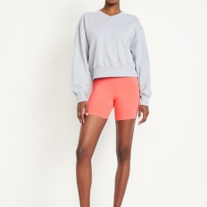 High-Waisted Jersey Biker Shorts -- 6-inch inseam