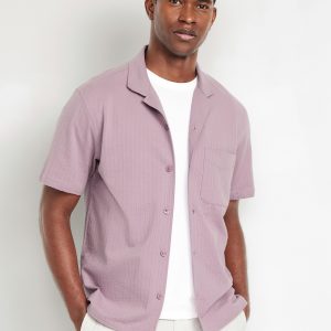 Short-Sleeve Seersucker Camp Shirt