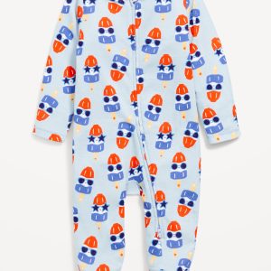 Printed 2-Way-Zip Sleep & Play Footed One-Piece for Baby