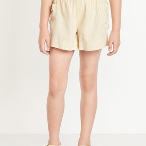 Printed Linen-Blend Utility Shorts for Girls