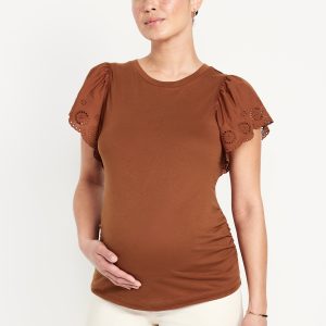 Maternity EveryWear Flutter Sleeve Top