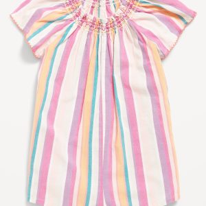 Printed Flutter-Sleeve One-Piece Romper for Baby