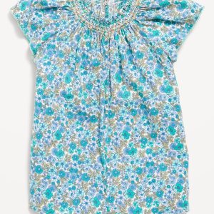 Printed Flutter-Sleeve One-Piece Romper for Baby