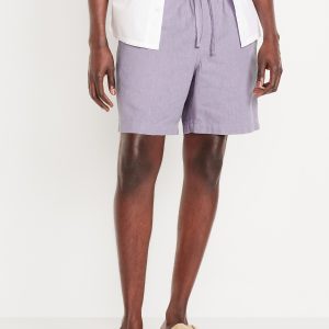 Linen-Blend Jogger Shorts -- 7-inch inseam