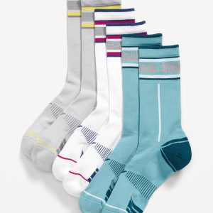 3-Pack Athletic Crew Run Socks for Men