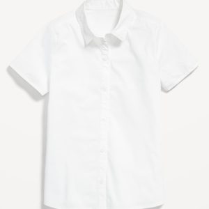 School Uniform Short-Sleeve Poplin Shirt for Girls