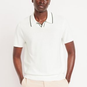 Tipped Collar Polo Sweater