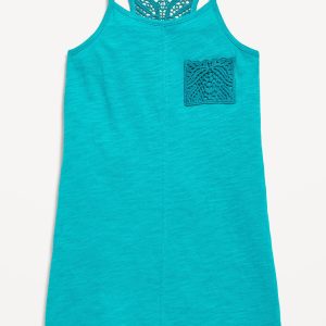Sleeveless Crochet Racerback Dress for Toddler Girls