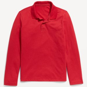 School Uniform Long-Sleeve Polo Shirt for Boys